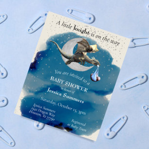 A Little Knight Dragon Baby Shower Invitation
