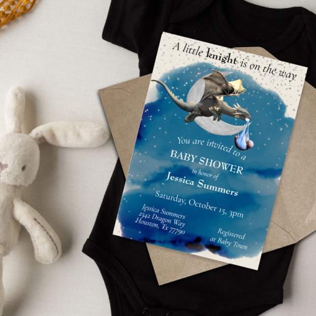 A Little Knight Dragon Baby Shower Invitation (Creator Uploaded)