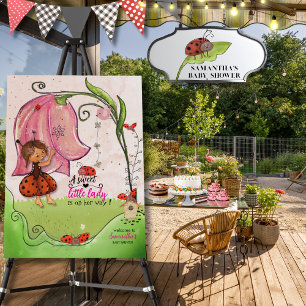 A Little Lady is on her Way Ladybug Baby Shower Foam Board