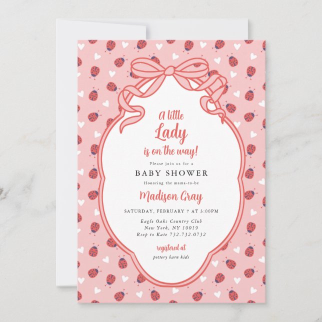 A Little Lady on the Way Baby Shower Invitation (Front)