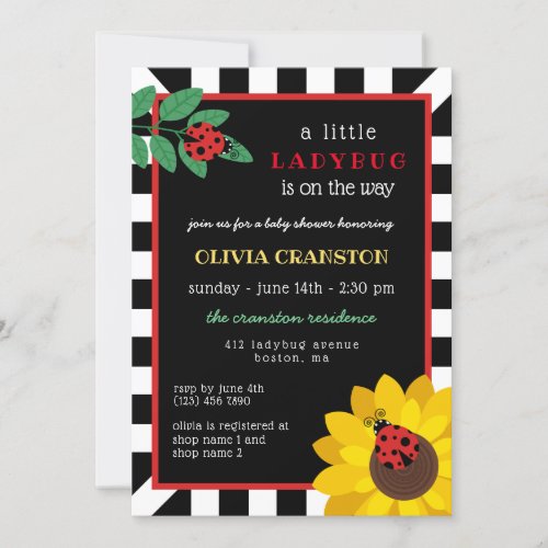 A Little Ladybug Baby Shower Invitation