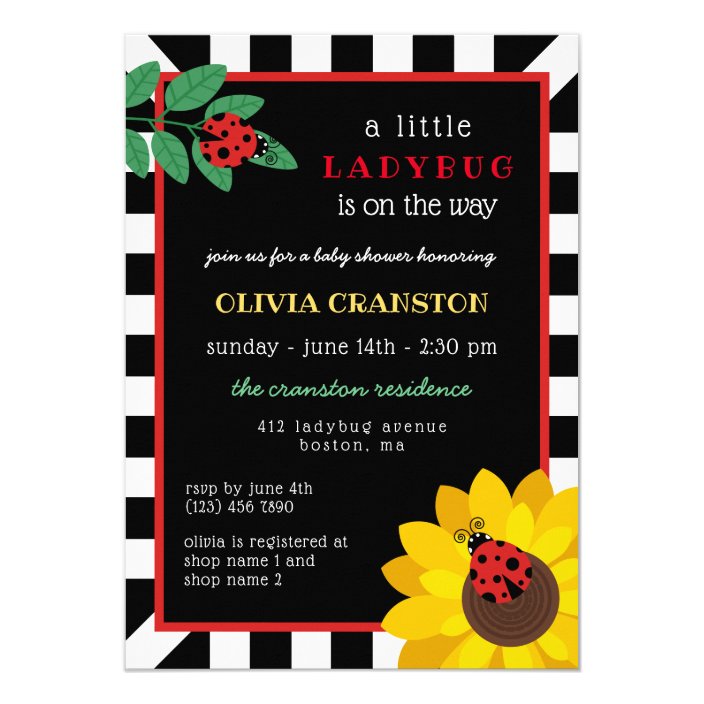 A Little Ladybug Baby Shower Invitation Zazzle Com