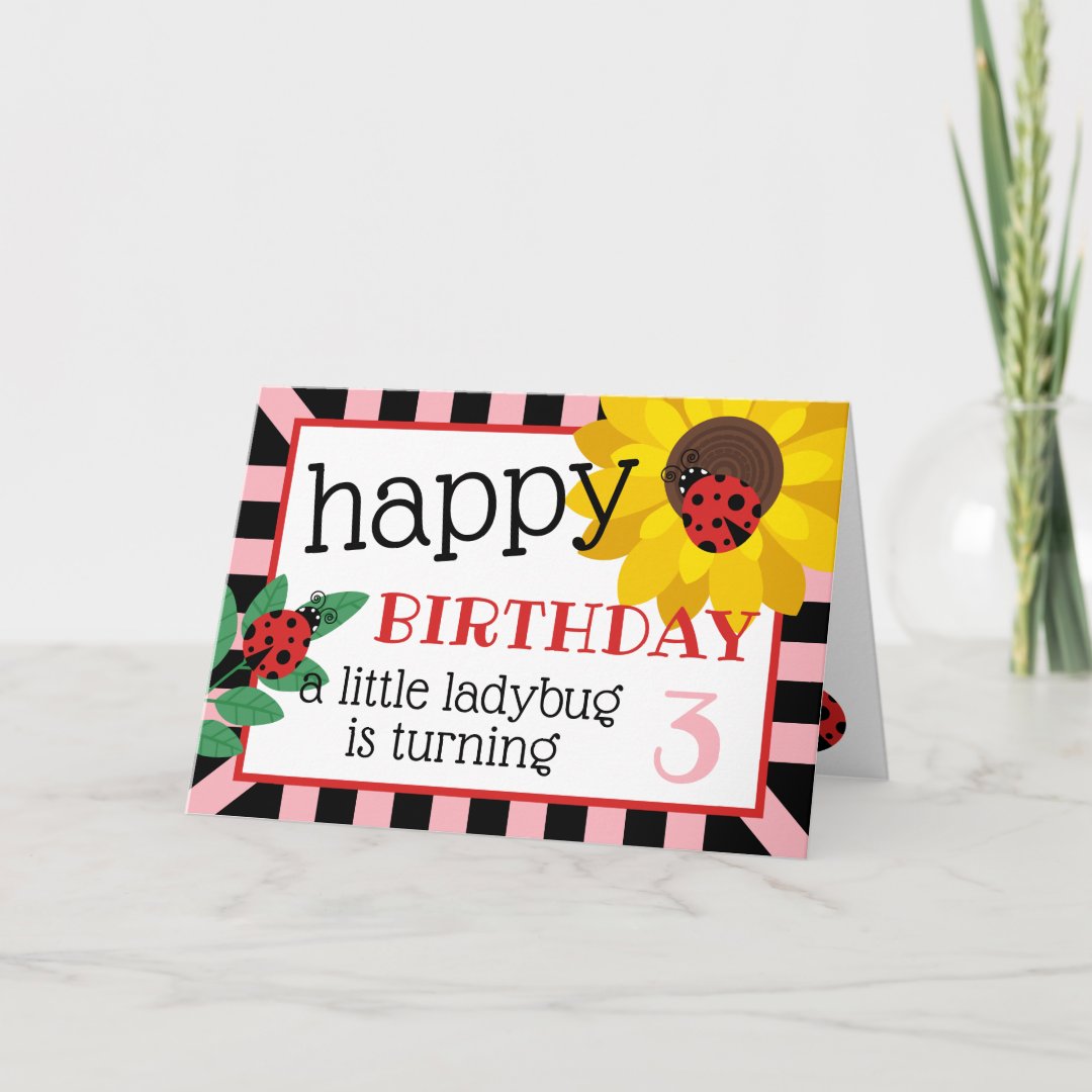 A Little Ladybug Happy Birthday Card | Zazzle