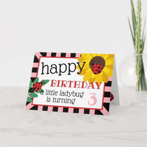 A Little Ladybug Happy Birthday Card