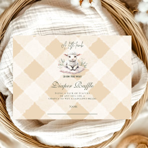 A Little Lamb Baby Shower Diapper Raffle Enclosure Card