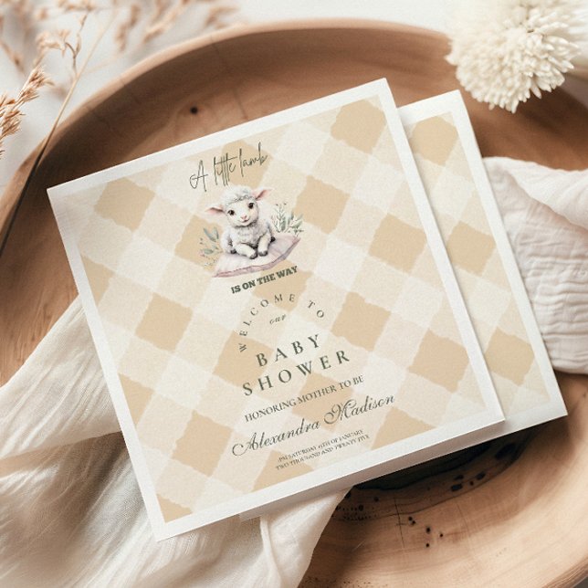 A Little Lamb Baby Shower Napkins (Creator Uploaded)