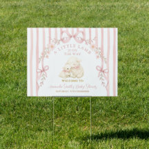 A little lamb baby shower Pink Bow Welcome Yard