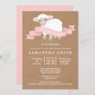 A Little Lamb Girl Baby Shower Invitation