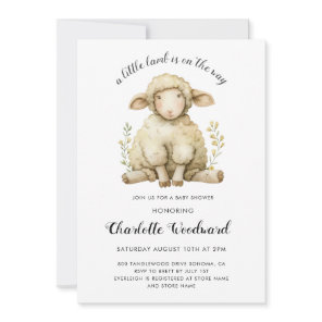 A Little Lamb Is On The Way Baby Shower Invitation
