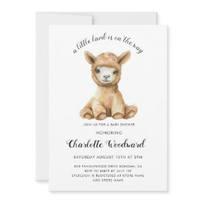 A Little Lamb Is On The Way Baby Shower Invitation