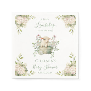 A Little Lambchop Floral Sheep Baby Shower Napkins