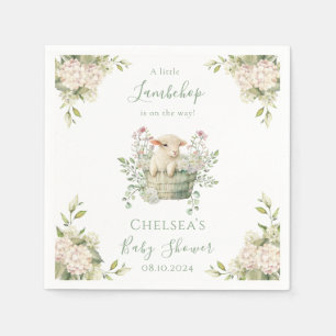 A Little Lambchop Floral Sheep Baby Shower Napkins