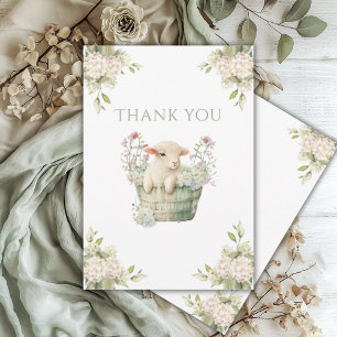 A Little Lambchop Watercolor Thank You Card