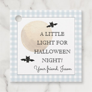 A Little Light for Halloween Night Blue Boy Favor Tags