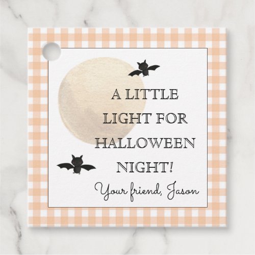 A Little Light for Halloween Night Orange  Favor Tags