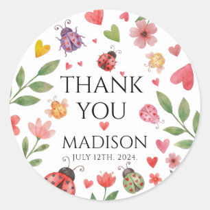 A Little Love Bug Baby Shower Classic Round Sticker