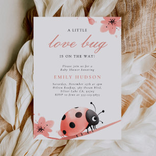 A Little Love Bug Is On The Way Baby Shower Invitation
