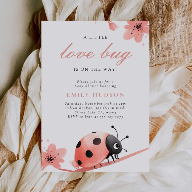 A Little Love Bug Is On The Way Baby Shower Invitation | Zazzle
