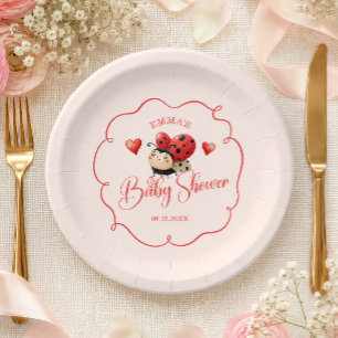 A Little Love Bug Is On The Way Baby Shower Paper Plates