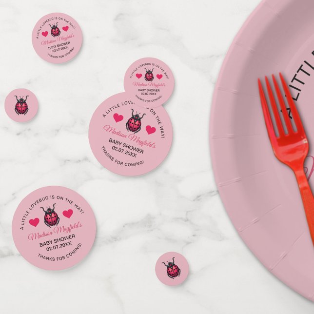 A Little Love Bug Is On The Way Ladybug Confetti (Creator Uploaded)