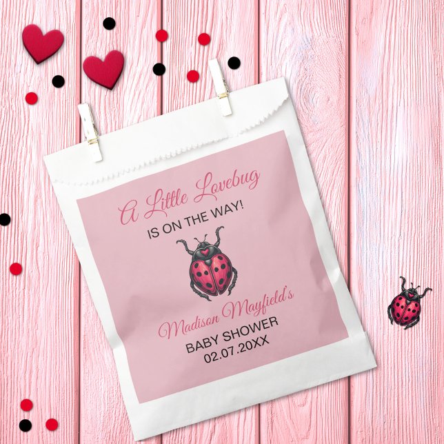 A Little Love Bug Is On The Way Ladybug Favor Bag (Creator Uploaded)
