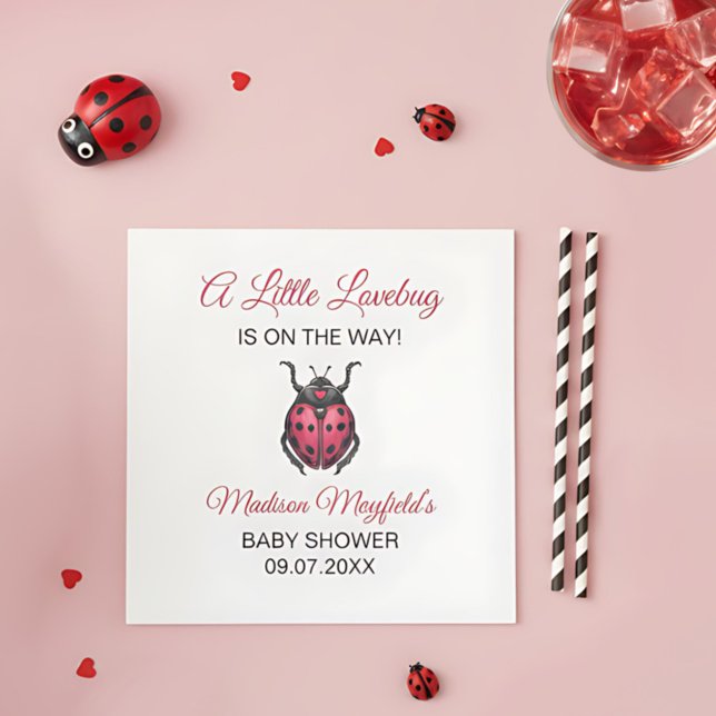 A Little Love Bug Is On The Way Ladybug Napkins (Creator Uploaded)