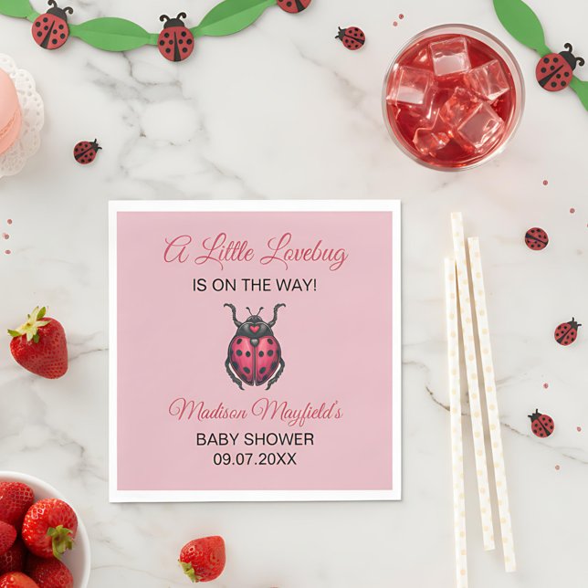 A Little Love Bug Is On The Way Ladybug Napkins (Creator Uploaded)