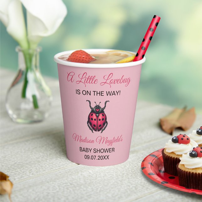 A Little Love Bug Is On The Way Ladybug Paper Cups (Creator Uploaded)