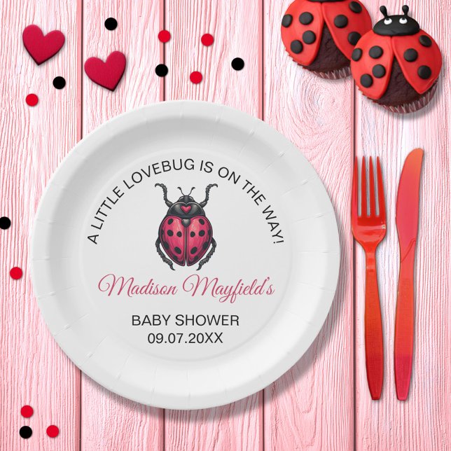 A Little Love Bug Is On The Way Ladybug Paper Plat Plates (Creator Uploaded)