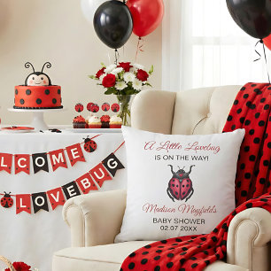 A Little Love Bug Is On The Way Ladybug Throw Pillow