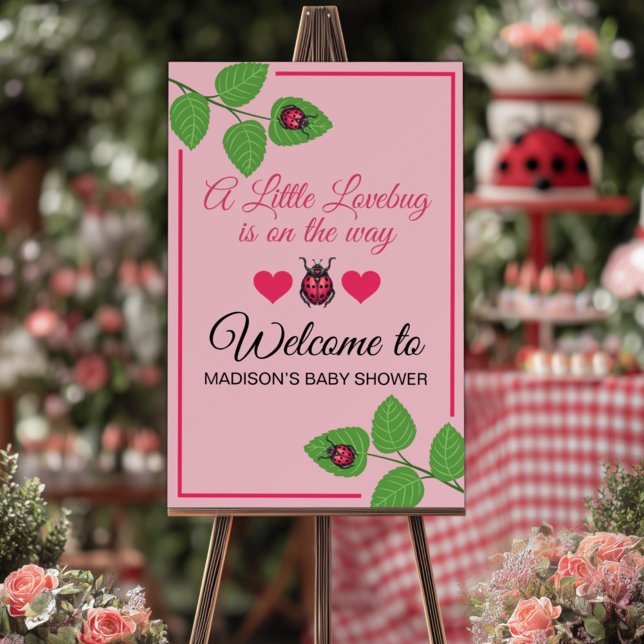 A Little Love Bug Is On The Way Ladybug Welcome Foam Board (Creator Uploaded)