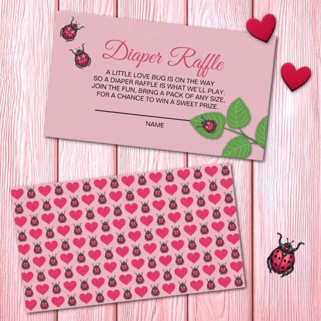 A Little Love Bug Ladybug Diaper Raffle Enclosure Card (Creator Uploaded)
