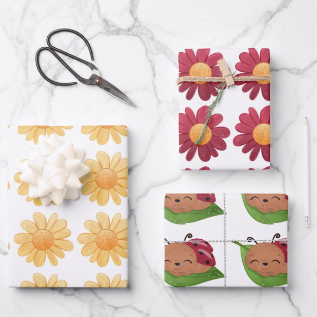 A Little Love Bug Wrapping Paper Sheets (Front)