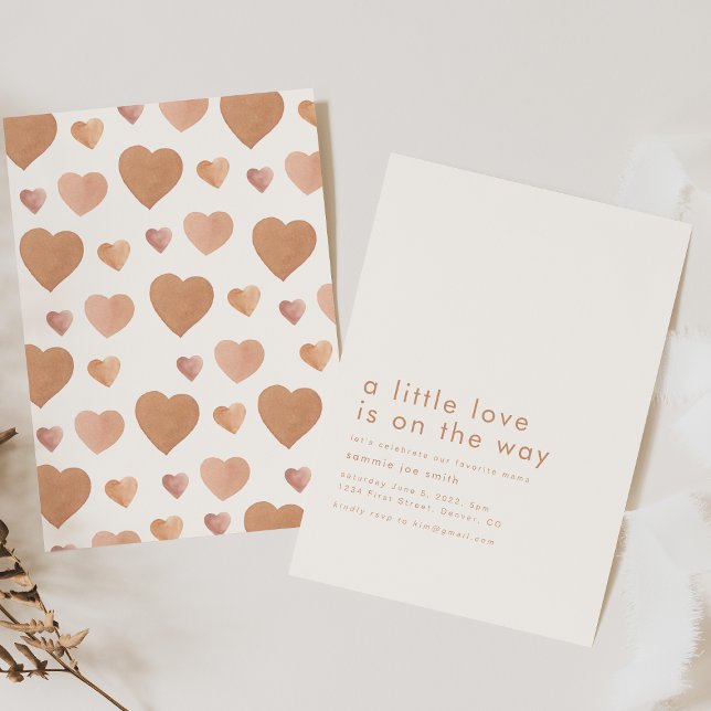 A Little Love is on the Way Heart Baby Shower Invitation (Creator Uploaded)