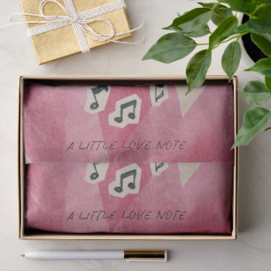 'A Little Love Note' Hearts Playful Music Notes  Tissue Paper
