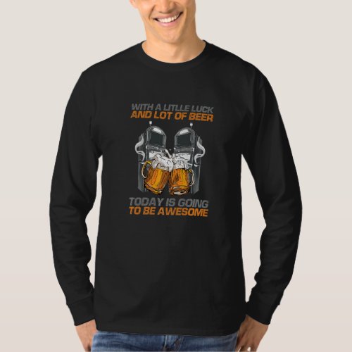 A Little Luck And Lot Of Beer  Casino Slot Machine T_Shirt