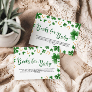 A Little Lucky Charm Baby Shower Book Request Enclosure Card