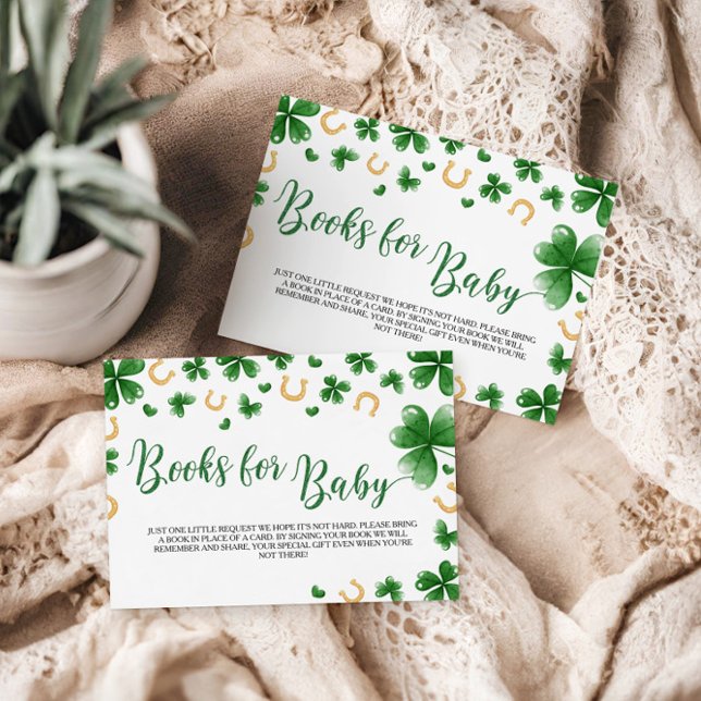 A Little Lucky Charm Baby Shower Book Request Enclosure Card (Creator Uploaded)