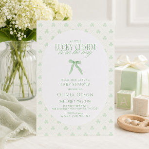 A Little Lucky Charm Is on the Way Baby Shower Invitation