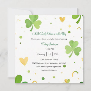 A Little Lucky Charm is on the Way Invitation