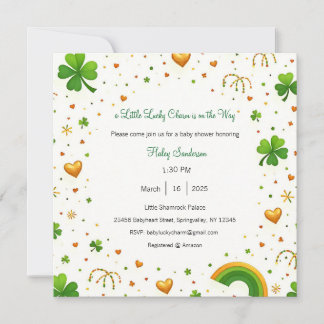 A Little Lucky Charm is on the Way Invitation