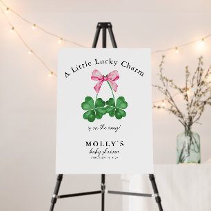 A Little Lucky Charm Shamrock Baby Shower Welcome  Foam Board