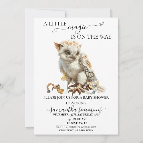 A Little Magic Griffin on the Way Baby Shower  Invitation