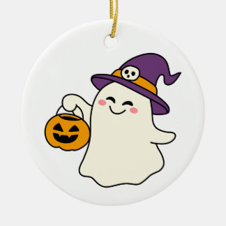 A Little Magic Makes Every Halloween  Ceramic Ornament