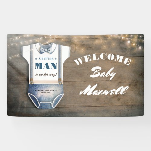 A Little Man  Baby Shower  Baby Boy Banner