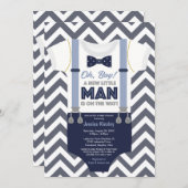 A Little Man Baby Shower Invitation, Boy Clothes Invitation (Front/Back)