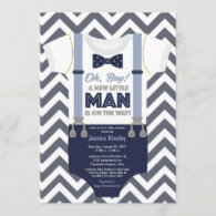 A Little Man Baby Shower Invitation, Boy Clothes Invitation