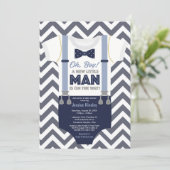 A Little Man Baby Shower Invitation, Boy Clothes Invitation (Standing Front)