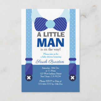 A little man baby shower invitation card