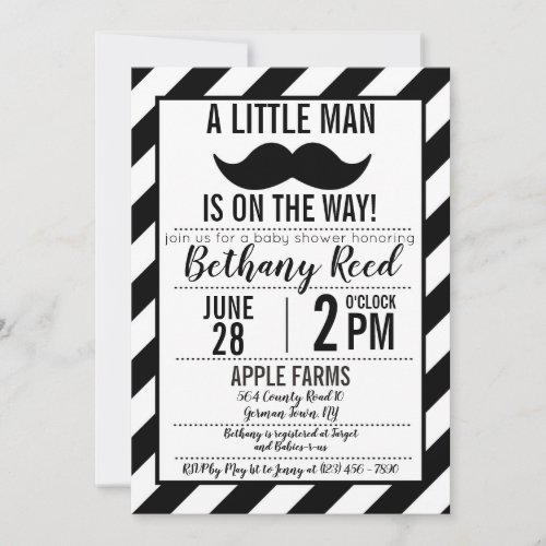 A Little Man is on the way Baby Shower Invitation